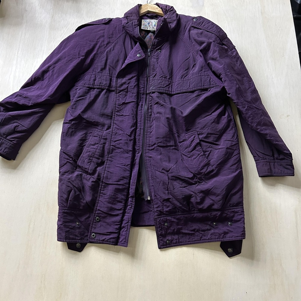 Vintage‎ Winter Club Coat Mens Medium Purple Cyclone Ski Parka Quilted Lining
